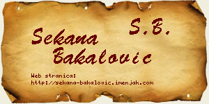 Sekana Bakalović vizit kartica